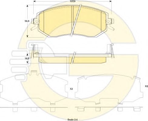6135199 GIRLING колодки тормозные subaru forester 08-impreza 08-xv 12- передние