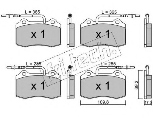 2601 FRI.TECH. Колодки тормозные дисковые передние Peugeot 406 купе 97-04