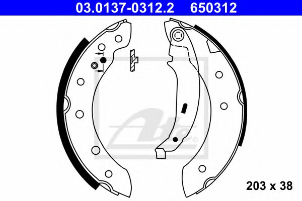 03013703122 ATE Колодки тормозные RENAULT LOGAN/SANDERO/SYMBOL 04- задн.барабан.