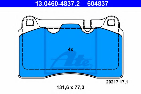 13046048372 ATE Колодки тормозные LAND ROVER RANGE ROVER 06- перед.