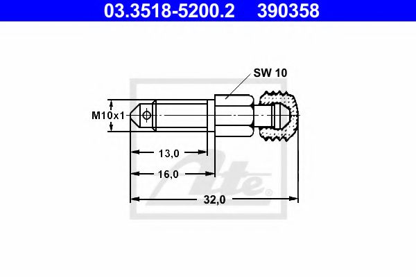 03351852002 ATE Штуцер MB/PORSCHE/VAG прокачной (мин.10 шт.)