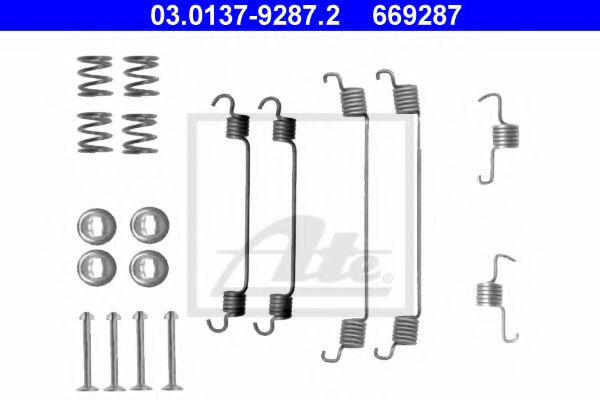 03013792872 ATE Монтажный комплект PEUGEOT 107 05=
