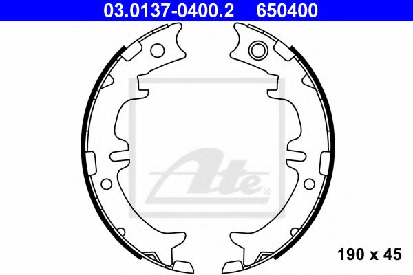 03013704002 ATE Колодки тормозные TOYOTA RAV4AURIS - барабан.