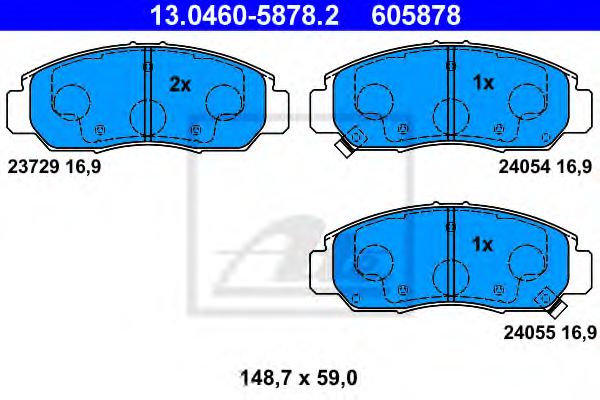 13046058782 ATE Колодки тормозные HONDA CIVIC 05- перед.