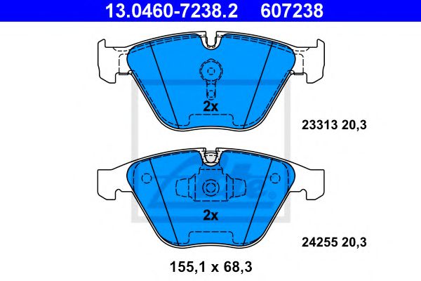 13046072382 ATE Колодки тормозные BMW 3(E90) 06- перед.
