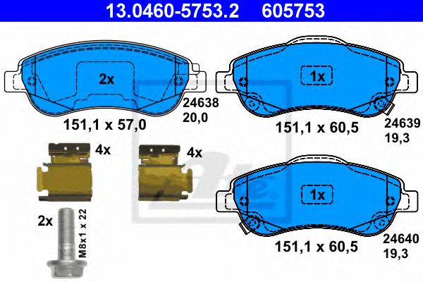 13046057532 ATE Колодки тормозные HONDA CR-V 07- перед.