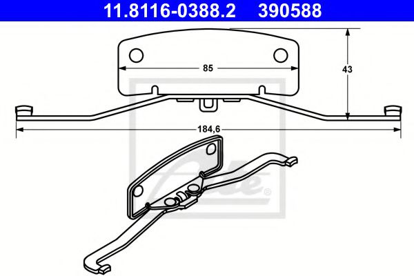 11811603882 ATE Пружина колодок vol s60s80v70xc70frd s-max 06-