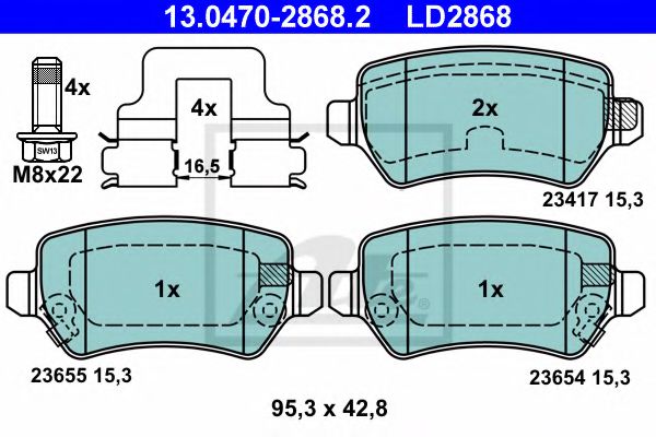 13047028682 ATE Колодки зад ceramic opel astrazafira 04