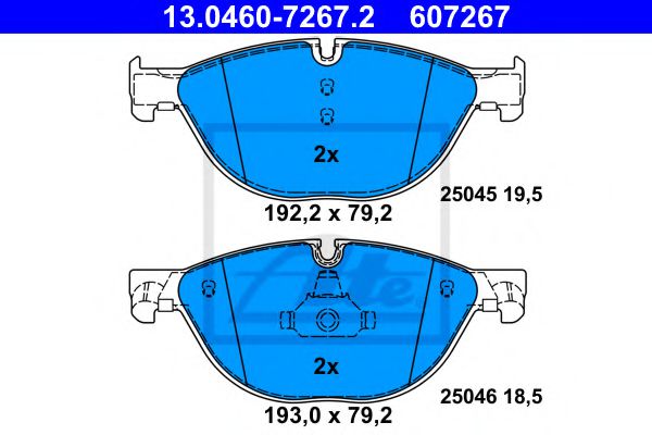 13046072672 ATE Колодки тормозные BMW 5(F10)/6(F13)/7(F01) передн. (525d-550i)