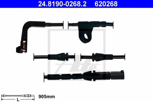 24819002682 ATE Датчик износа торм. колодок BMW X5(E70)/X6(E71) 07- передн. (слева)
