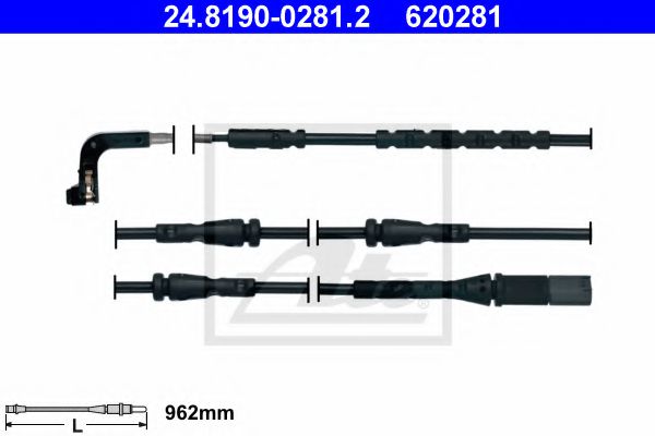 24819002812 ATE Датчик износа торм. колодок BMW X5(E70)/X6(E71) 09- передн.(необх.1шт.)