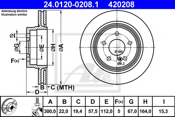 24012002081 ATE Диск тормозной