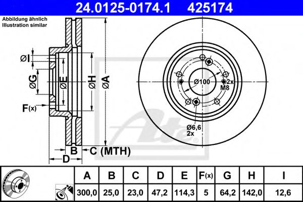 24012501741 ATE Диск тормозной HONDA ACCORD 03- перед.