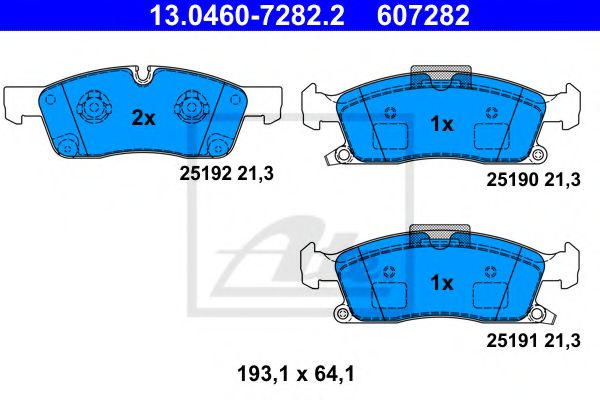13046072822 ATE Колодки тормозные MERCEDES/JEEP GL(X166)/ML(W166)/GRAND CHEROKEE 11- перед.