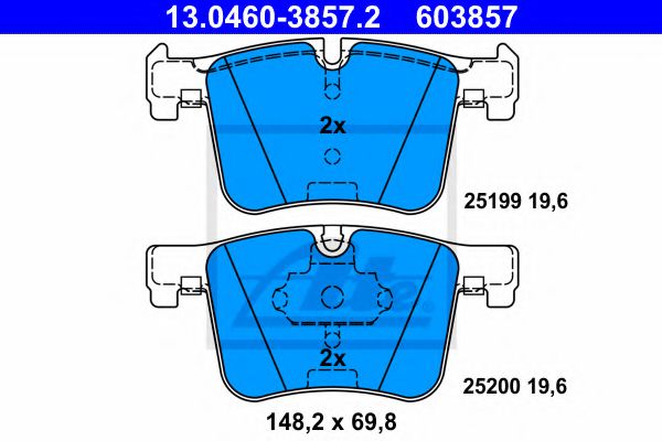 13046038572 ATE Колодки тормозные BMW 1(F20)/3(F30)/X3(F25) 11- перед.