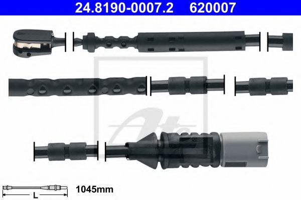 24819000072 ATE Датчик износа торм. колодок BMW F20/F21/F30/F34/F32 10- задн.