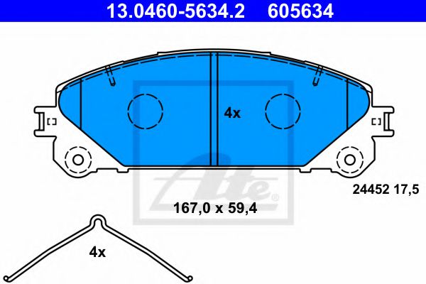 13046056342 ATE Колодки тормозные LEXUS RX -15 передн.