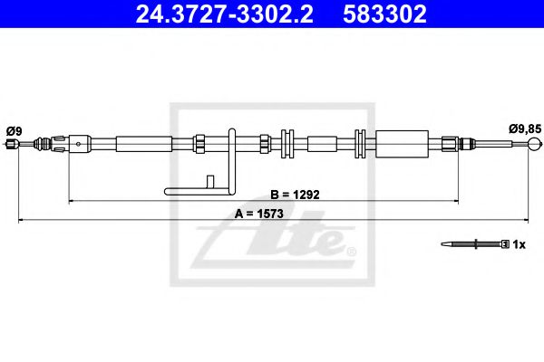 24372733022 ATE Трос ручника lrov freelander ii 2.0-3.22.2td4sd4 06- зад r (l1573mm)
