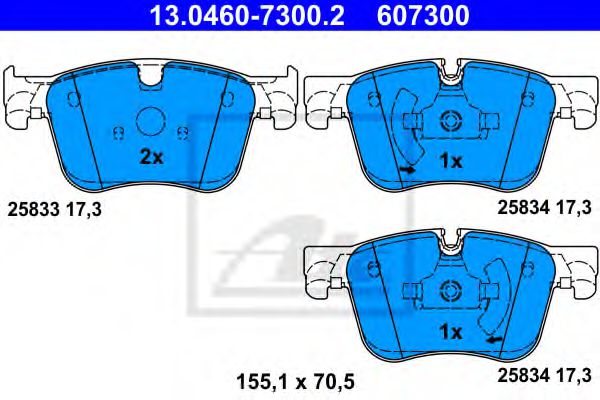 13046073002 ATE Колодки тормозные дисковые передн: citroen c4 picasso ii c4 grandpicasso ii 13-peugeot: 308 ii 13-