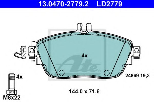 13047027792 ATE Колодки дисковые п. mb w246 1.82.0cdi 11