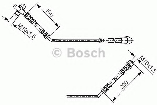 1987476054 BOSCH Шланг тормозной задний