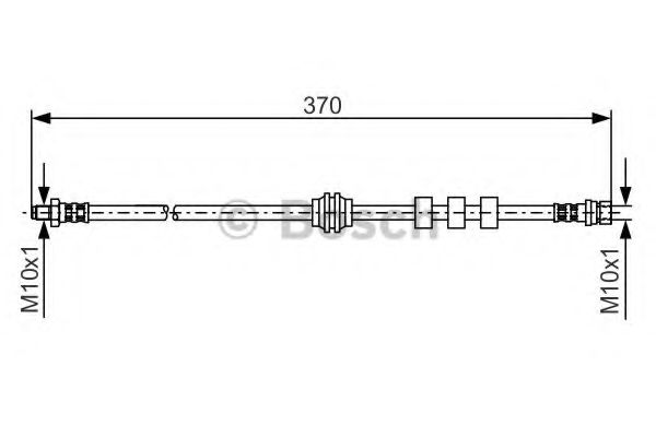 1987476886 BOSCH тормозной шланг передний 370мм