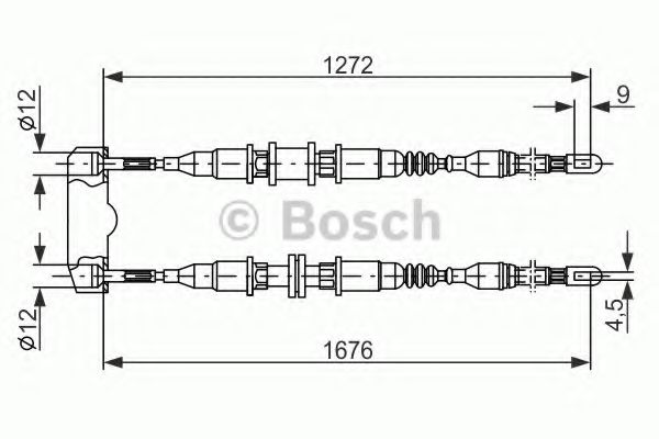 1987477136 BOSCH Трос ручного тормоза