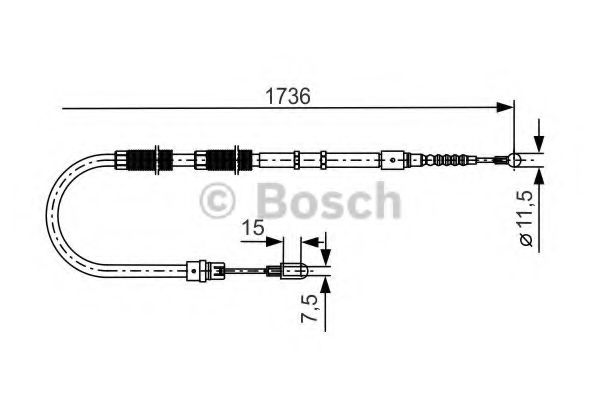 1987477257 BOSCH Тормозной трос