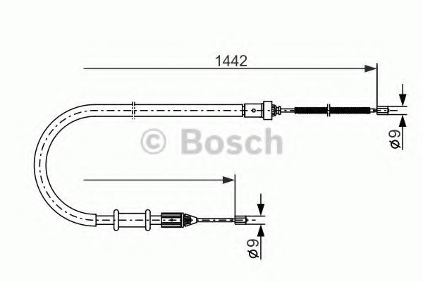 1987477635 BOSCH трос ручника п. renault kangoo all 97-07 800kg