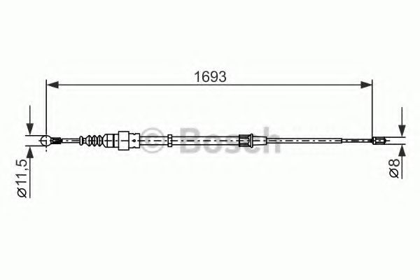 1987477698 BOSCH Трос ручного тормоза VAG A3/OCTAVIA/BORA/GOLFIV 97-