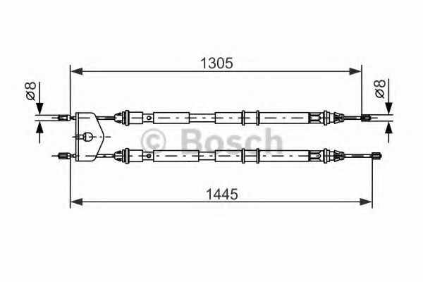 1987477732 BOSCH Трос ручного тормоза FORD/DA FIESTA/FUSION/2 01-