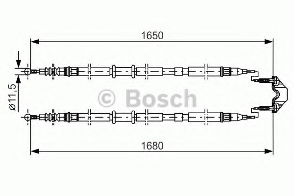 1987477909 BOSCH Трос ручного тормоза OPEL ASTRA H 04-