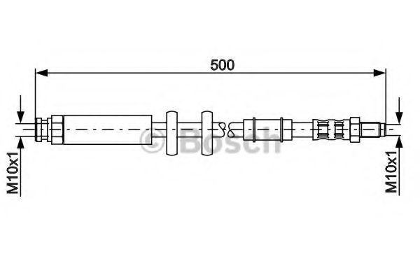 1987481067 BOSCH Тормозной шланг передний 500мм
