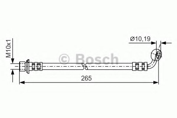 1987481128 BOSCH тормозной шланг задний левый 265.0мм