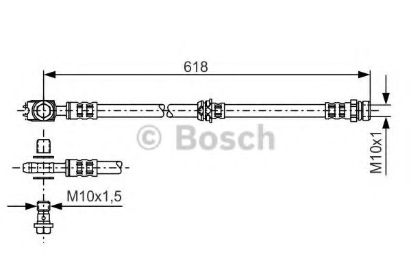 1987481173 BOSCH Шланг тормозной передний
