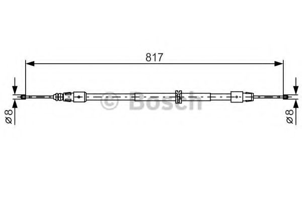 1987482024 BOSCH Трос ручного тормоза MERCEDES GL(X164)ML(W164) 817мм задний лев.прав.