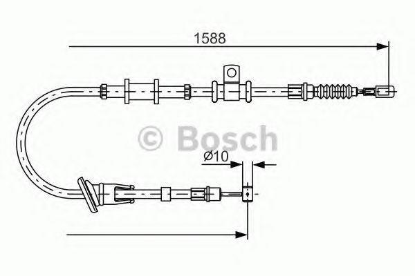 1987482246 BOSCH Трос ручного тормоза mitsubishi carismalancer 95-06 прав.