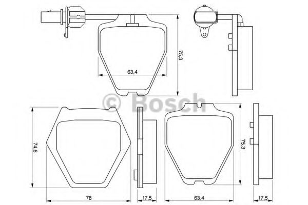 0986424690 BOSCH Колодки тормозные передние