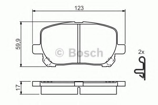 0986424761 BOSCH Колодки тормозные TOYOTA AVENSIS VERSO 2.2.D 1- передние