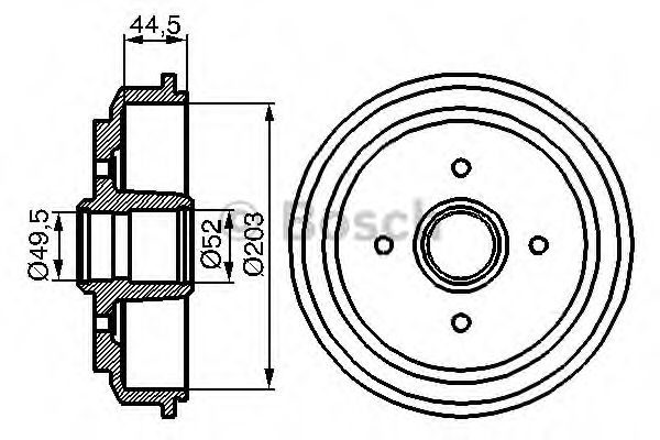 0986477149 BOSCH Барабан тормозной FORD FIESTAFUSION