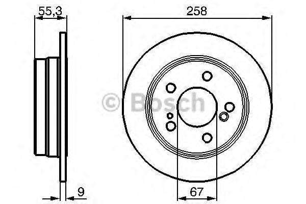 0986478188 BOSCH Диск тормозной задний