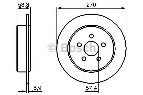 0986478514 BOSCH диск тормозной chrysler: neon 94-00, neon ii 99 -
