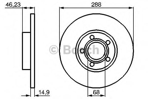0986478545 BOSCH Диск тормозной AUDI A1 9>95A4 95>A6 94>97 передний не вент.