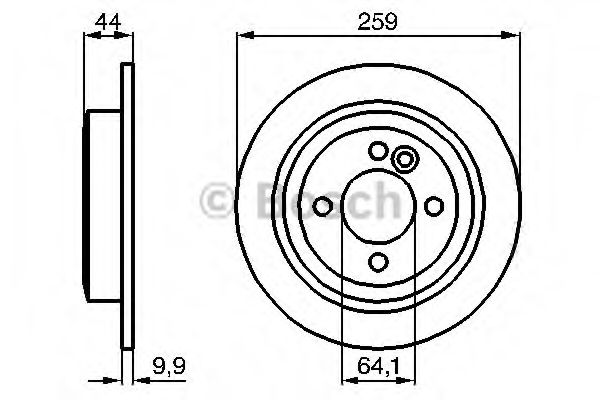 0986478601 BOSCH Диск тормозной MINI COOPER 1- задний