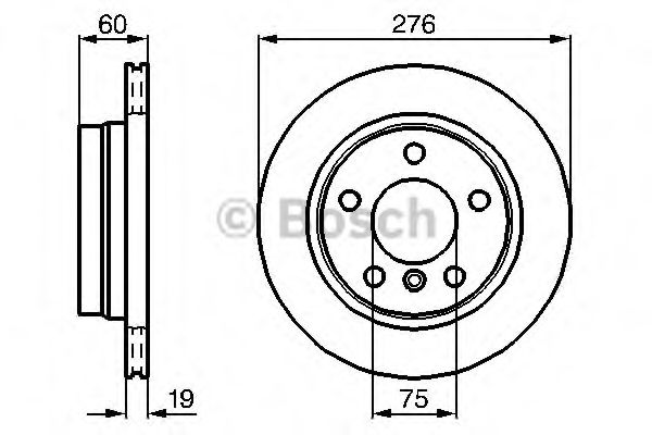 0986478642 BOSCH Диск торм.зад.E36 (DF2767)