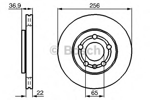 0986478853 BOSCH Диск тормозной передний 256*22 Bosch