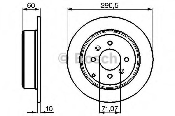 0986478877 BOSCH Торм.диск зад.[29x1] 4 отв.(min 2)