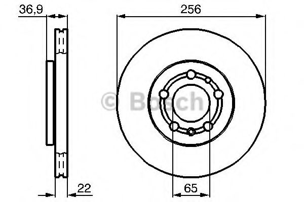 0986478988 BOSCH Диск тормозной VAG GOLF/POLO/A1/A3/OCTAVIA 96- перед.вент.
