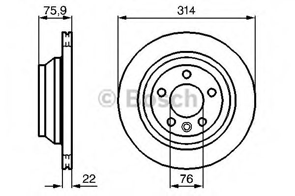 0986479094 BOSCH Диск тормозной задний