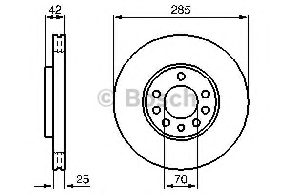 0986479107 BOSCH Диск торм.пер.вент.VECTRA C (DF4293)